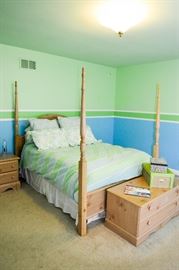 BUY IT NOW!  Lot #340, Full-Size Pine 4-Poster Bed, (Posts are approx. 71" H), $200