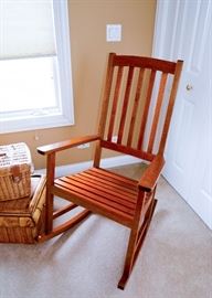 BUY IT NOW!  Lot #351, Slatted Wood Rocking Chair, $120