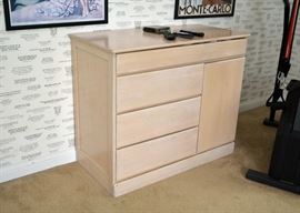 BUY IT NOW!  Lot #352, Light Wood Tone Chest of Drawers with Door, $60