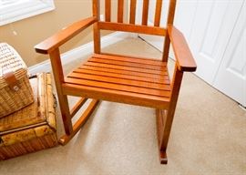 BUY IT NOW!  Lot #351, Slatted Wood Rocking Chair, $120