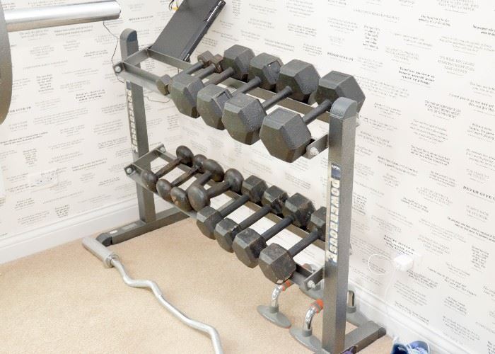 SOLD--Lot #354, Home Exercise - Hand Weights w/ Rack, $50