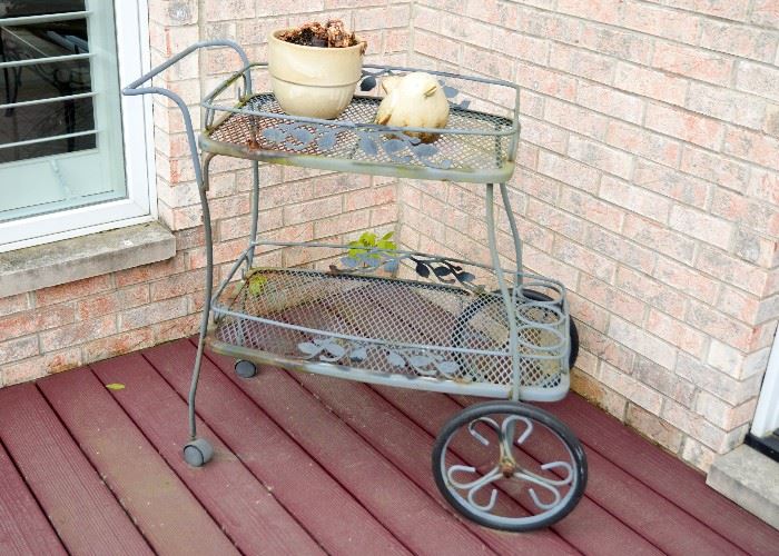 Outdoor Patio Furniture - Metal Serving Cart