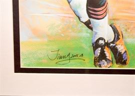 BUY IT NOW!  Lot #360, Chicago Bears Brian Urlacher Artwork, FRAMED, Signed & Dated by Artist, $150