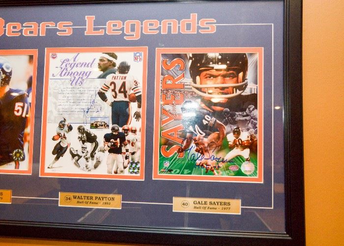 BUY IT NOW!  Lot #361, Dick Butkus, Walter Payton & Gale Sayers Autographed "Bears Legends" Matted & Framed Photo Display, $500