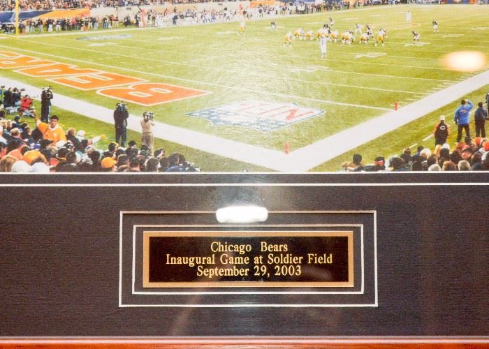 BUY IT NOW!  Lot #362, Framed & Matted Panoramic Photo of Chicago Bears Inaugural Game at Soldier Field 2003, $100