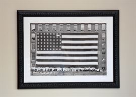 Framed Photo of Huge 48 Star Flag
