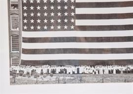 Framed Photo of Huge 48 Star Flag