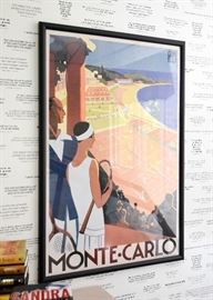Framed Monte Carlo Travel Poster