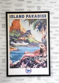 Framed Island Paradise Travel Poster