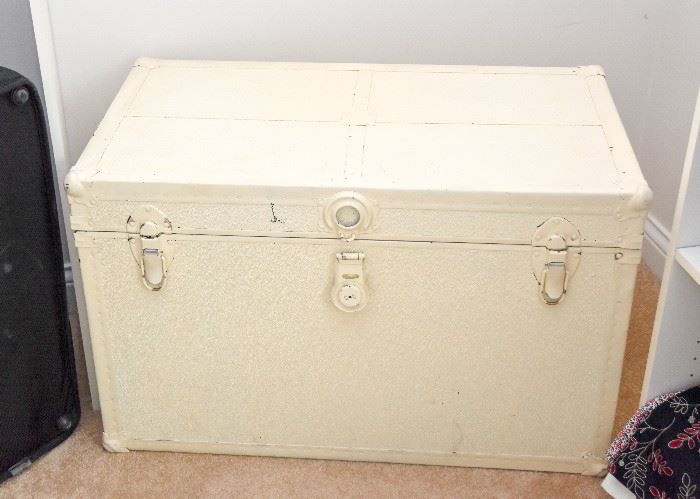 Ivory Painted Storage Trunk
