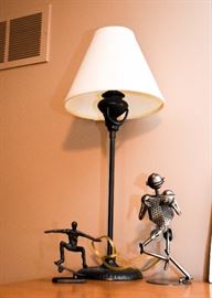 Table Lamp & Metal Sculptures