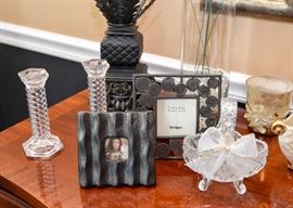 Candlesticks, Picture Frames, Pressed Glass