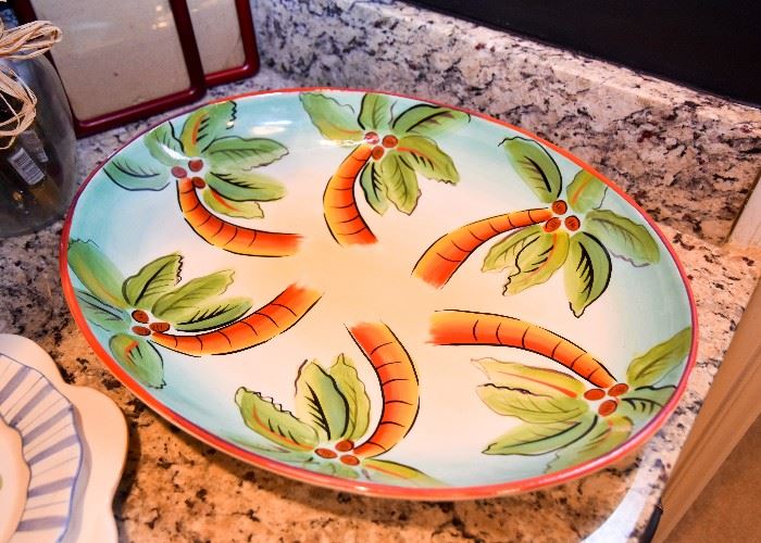 Hand Painted Tropical Serving Platter