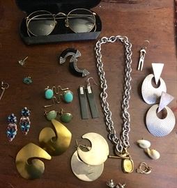Lots of interesting jewelry! Sterling as well as gold and costume jewelry!