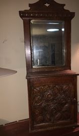 Small cupboard for atop a desk