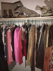 Closets and racks full of clothing