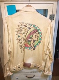 Vintage Ralph Lauren Leather Indian Head Jacket- all RL labels attached and in beautiful vintage condition - very rare.
