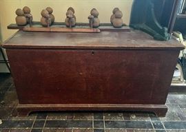 We have several primitive blanket boxes