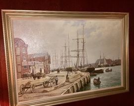 Rodney Charman is a British painter who specializes in marine art scenes. This is signed by artist.