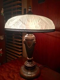 Great Lamp, glass shade, heavy base