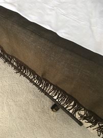 Linen fringed bedskirt.