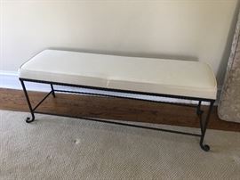 Wrought iron bench.