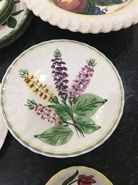 Many pieces of Blue Ridge and Red Wing plates and pottery.