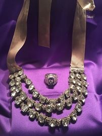 beautiful necklace and nice gem stone ring collection
