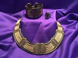 nice necklace and matching bracelet and beautiful gem ring