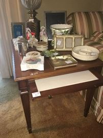 #2 of 2 matching side sofa end table with pull out front feature