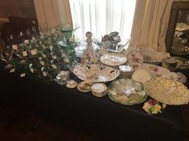 huge assortment of various fine glassware