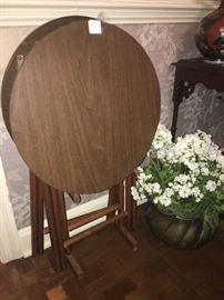 dinner serving trays and holder with brass planter