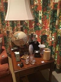 various collection of vases, golf items, coasters, playing cards and more