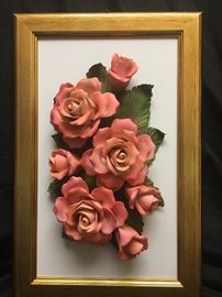 Capadimonte flowers with gold guild frame
