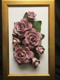 Capadimonte flowers in gold frame