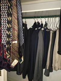 gentlemen's suits, ties, and various high fashion clothing