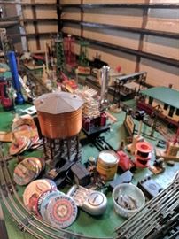 Train tracks, trains, buttons