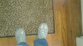 leopard rug, very large.