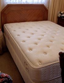 Vintage Queen Headboard & Frame, Beautyrest Mattress Set
