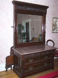Massive Victorian marble top dresser
