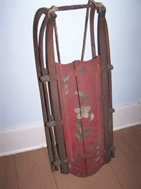 Early child's sled with original paint