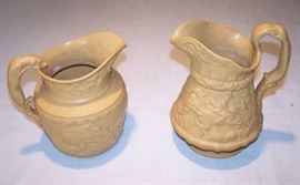 Yellowware pitchers