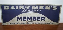 Dairy Men's League tin sign