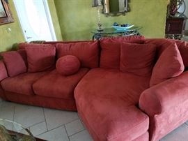 Nice two piece sofa with pillows, no stains or rips