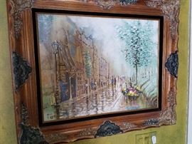 Large original artwork with expensive frame.