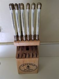 Laguiole France steakknife set. Pearl handles