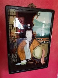 Unique enamel painting, Asian