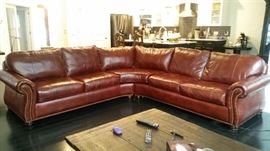 Randall Allen 2 Piece Brown Leather Sectional