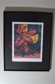 Mikel Mahoney signed print tiltled Brother Trumpet