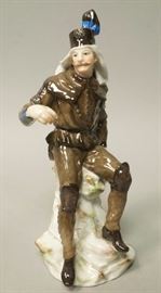 Lot 10 MEISSEN Figural Sculpture Soldier Military. Seate